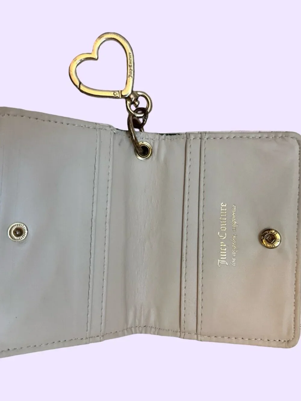 Y2K Juicy Couture Upgrade U Card Case Wallet Powder Pink Blush Heart Keyring